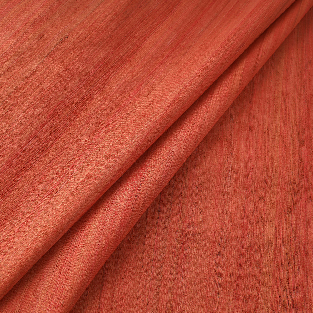 Orange - Authentic Handwoven Tussar Silk Bhagalpuri Fabric 02