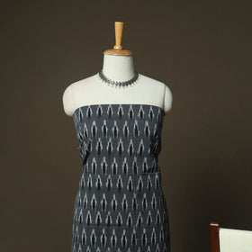 Grey - Pochampally Ikat Weave 3pc Cotton Unstitched Dress Material Suit Set 79