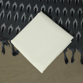 Grey - Pochampally Ikat Weave 3pc Cotton Unstitched Dress Material Suit Set 79