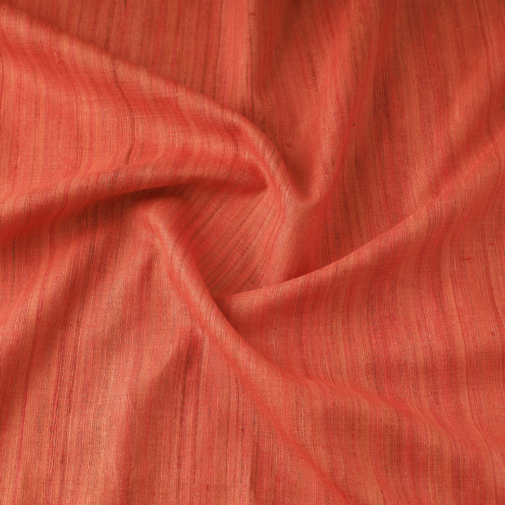 Orange - Authentic Handwoven Tussar Silk Bhagalpuri Fabric 02