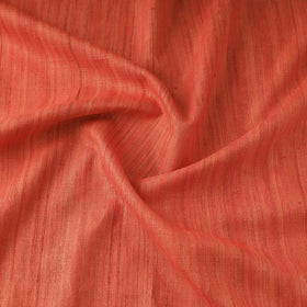Orange Authentic Handwoven Tussar Silk Bhagalpuri Fabric 