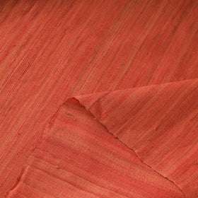 Orange Authentic Handwoven Tussar Silk Bhagalpuri Fabric 