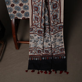 Ajrakh Hand Block Print Natural Dyed Cotton 3pc Unstitched Dress Material Suit Set 01
