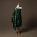Spun Dupion Viscose Silk Buti 2pc Unstitched Dress Material Kurta Set with Earrings 08