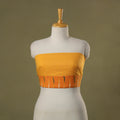 Yellow Running Stitch Plain Cotton Blouse Piece