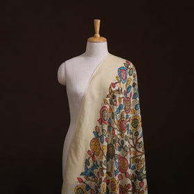 Handpainted Pure Handloom Chanderi Silk Pen Kalamkari Fabric of Srikalahasti 04