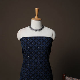 Ajrakh Hand Block Print Natural Dyed Cotton 3pc Unstitched Dress Material Suit Set 04
