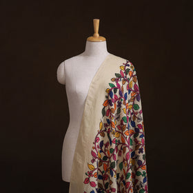 Handpainted Pure Handloom Chanderi Silk Pen Kalamkari Fabric of Srikalahasti 09