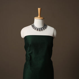 Plain Slub Silk 2pc Unstitched Dress Material Kurta Set with Earrings 05
