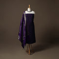 Spun Dupion Viscose Silk Buti 2pc Unstitched Dress Material Kurta Set with Earrings 03