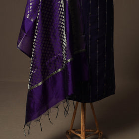Spun Dupion Viscose Silk Buti 2pc Unstitched Dress Material Kurta Set with Earrings 03