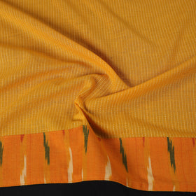 Yellow Running Stitch Plain Cotton Blouse Piece