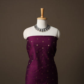 Spun Dupion Viscose Silk Buti 2pc Unstitched Dress Material Kurta Set with Earrings 02