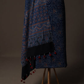 Ajrakh Hand Block Print Natural Dyed Cotton 2pc Unstitched Dress Material Kurta Set 08