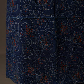 Ajrakh Hand Block Print Natural Dyed Cotton 2pc Unstitched Dress Material Kurta Set 08