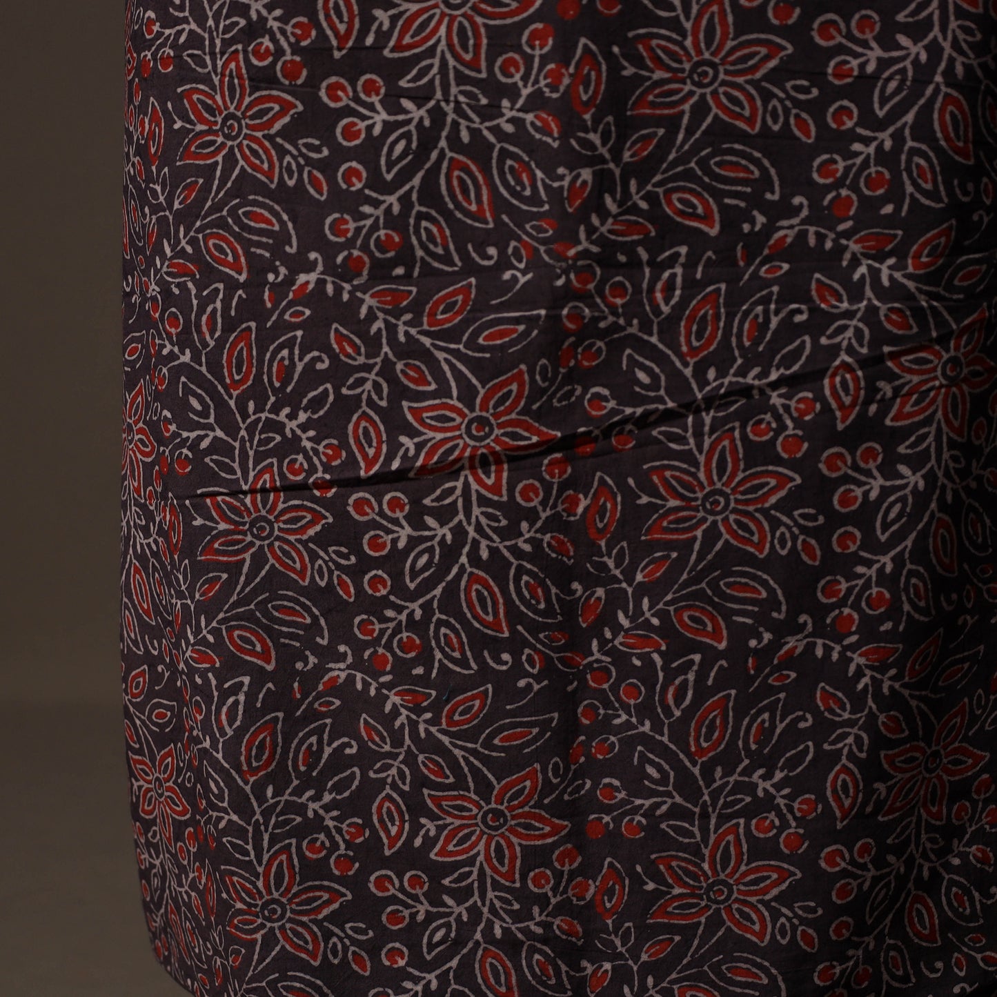 Ajrakh Hand Block Print Natural Dyed Cotton 2pc Unstitched Dress Material Kurta Set 09