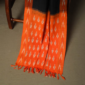 Orange - Pochampally Ikat Weave 3pc Cotton Unstitched Dress Material Suit Set 88