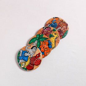 Bengal Patua Handpainted Akashmoni Wooden Coasters (Set of 4) 13