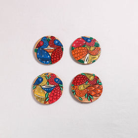 Bengal Patua Handpainted Akashmoni Wooden Coasters (Set of 4) 15