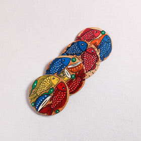 Bengal Patua Handpainted Akashmoni Wooden Coasters (Set of 4) 16