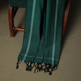 white - Pochampally Ikat Weave Cotton 3pc Unstitched Dress Material Suit Set 04