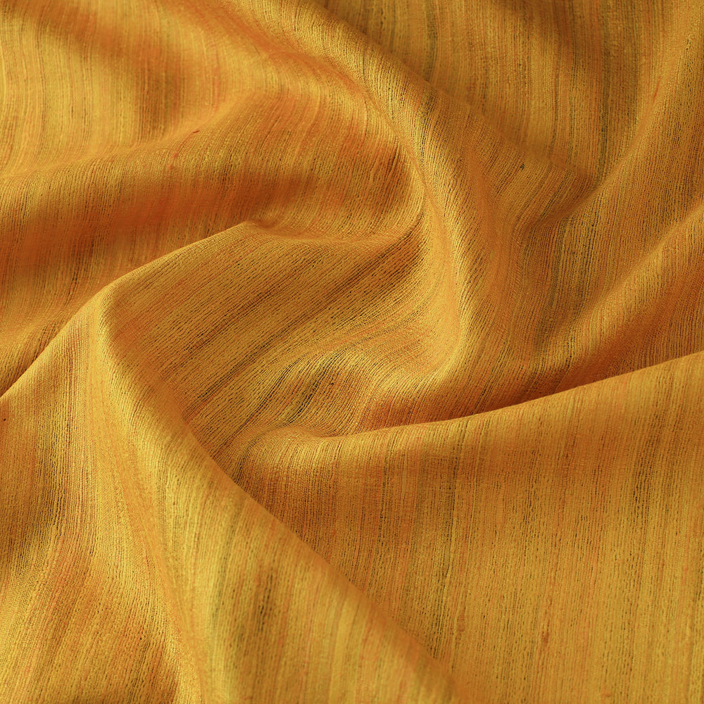 Yellow - Authentic Handwoven Tussar Silk Bhagalpuri Fabric 17