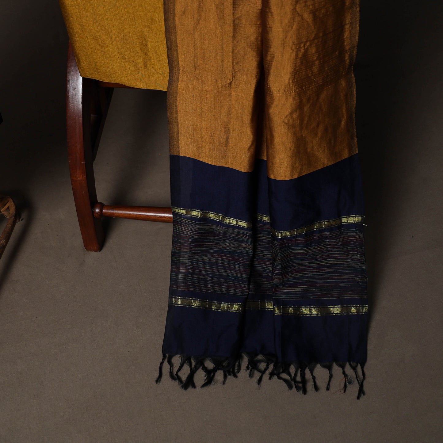 Pochampally Ikat Weave Silk Cotton 3pc Unstitched Dress Material Suit Set 01