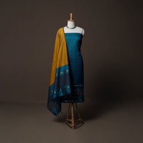 Pochampally Ikat Weave Silk Cotton 3pc Unstitched Dress Material Suit Set 02