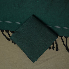 Blue - Pochampally Ikat Weave Cotton 3pc Unstitched Dress Material Suit Set 09