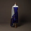 Pochampally Ikat Weave Silk Cotton 3pc Unstitched Dress Material Suit Set 03