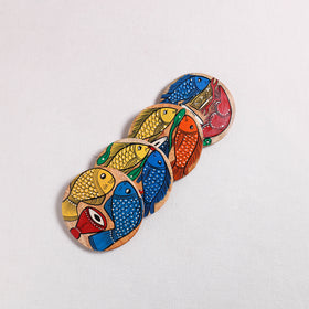 Bengal Patua Handpainted Akashmoni Wooden Coasters (Set of 4) 25