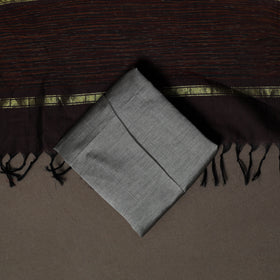 Pochampally Ikat Weave Silk Cotton 3pc Unstitched Dress Material Suit Set 04