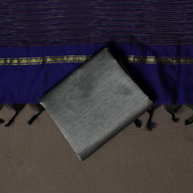 Pochampally Ikat Weave Silk Cotton 3pc Unstitched Dress Material Suit Set 05