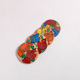 Bengal Patua Handpainted Akashmoni Wooden Coasters (Set of 4) 26