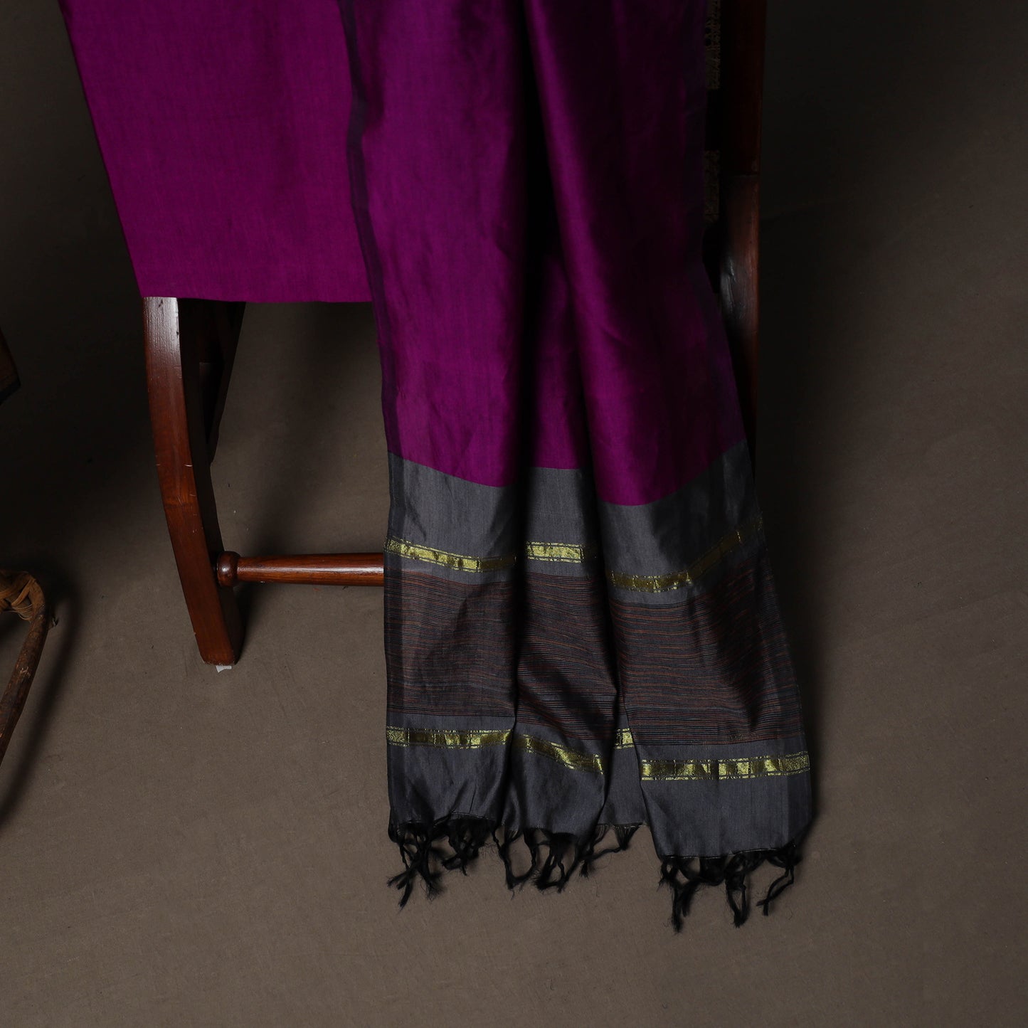 Pochampally Ikat Weave Silk Cotton 3pc Unstitched Dress Material Suit Set 06