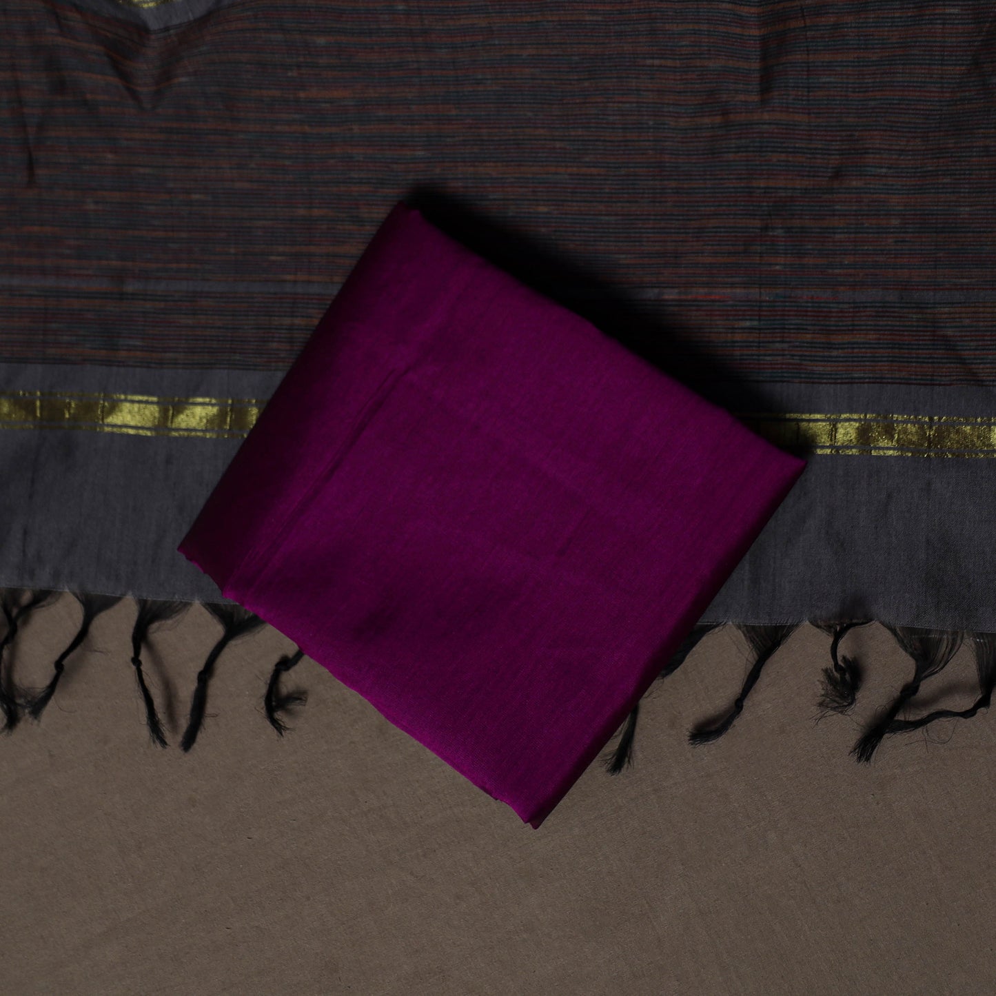Pochampally Ikat Weave Silk Cotton 3pc Unstitched Dress Material Suit Set 06
