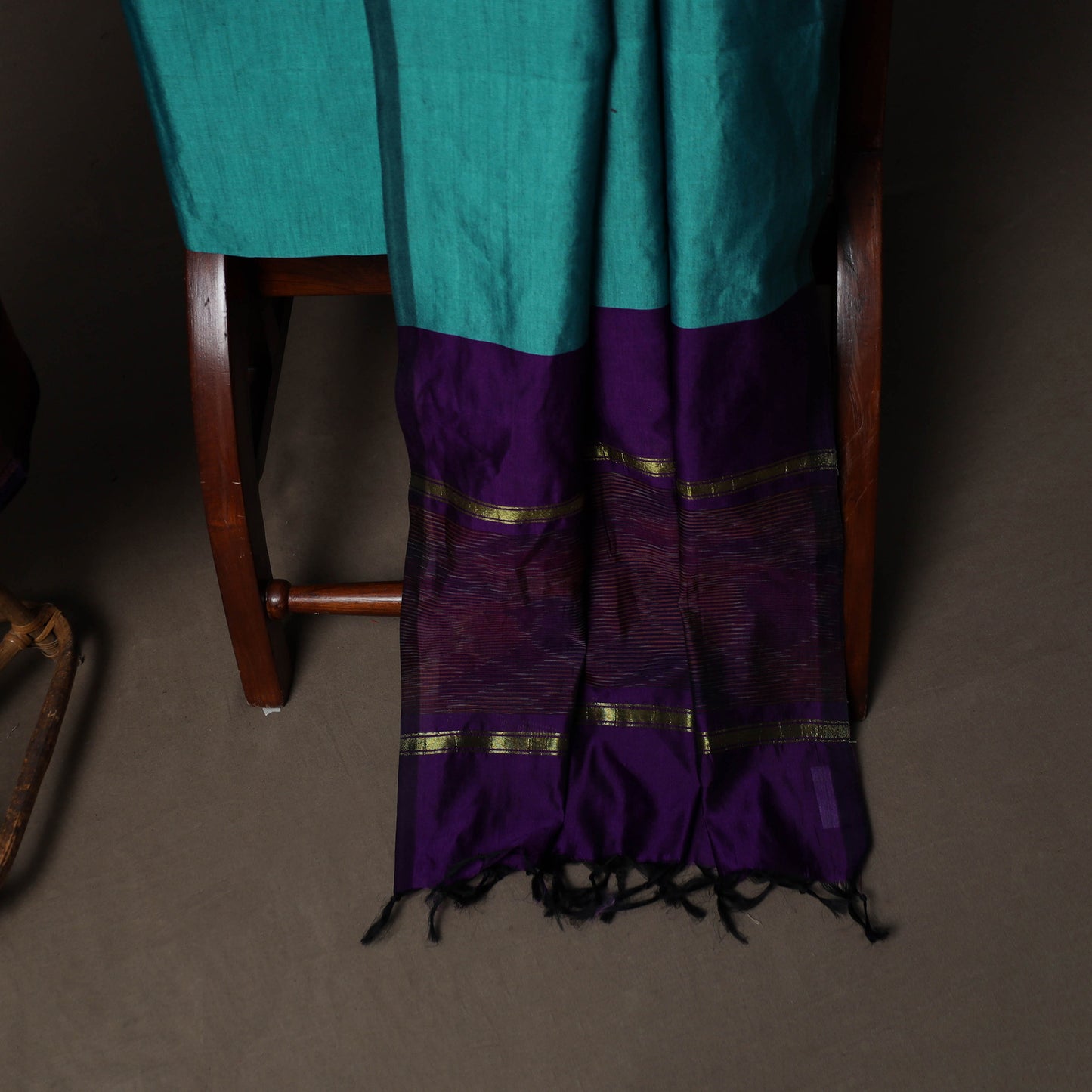 Pochampally Ikat Weave Silk Cotton 3pc Unstitched Dress Material Suit Set 07