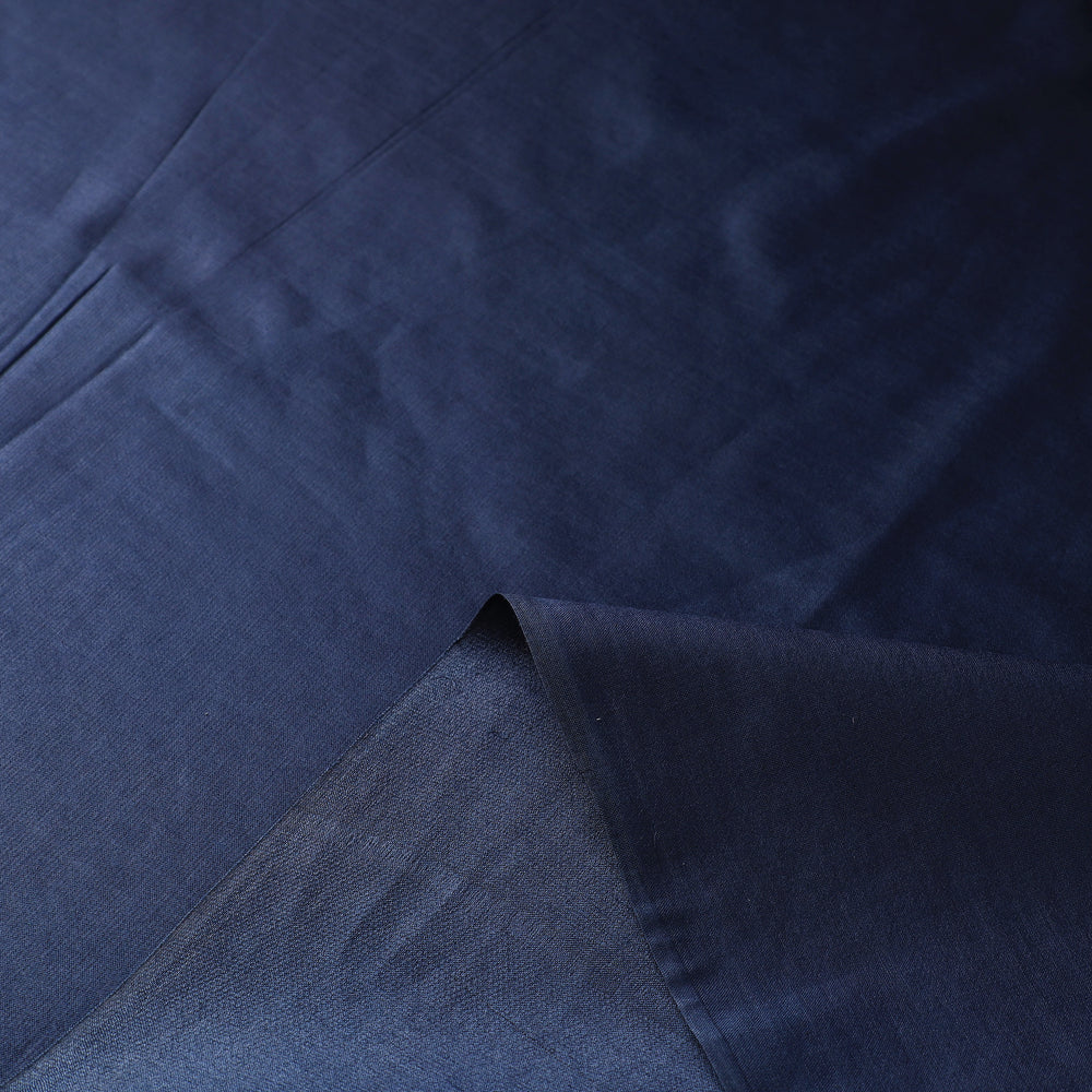 Blue - Handloom Tussar Silk Cotton Fabric from Vidarbha 07