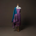 Pochampally Ikat Weave Silk Cotton 3pc Unstitched Dress Material Suit Set 09
