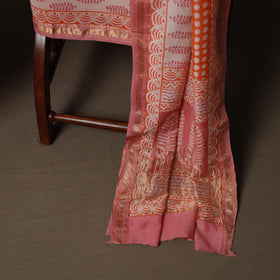 Bagh Hand Block Print Natural Dyed Maheshwari Silk 3pc Unstitched Dress Material Suit Set 16