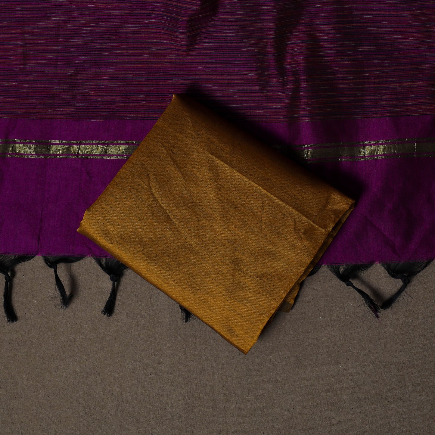 Pochampally Ikat Weave Silk Cotton 3pc Unstitched Dress Material Suit Set 11