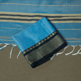 Blue - Dharwad Woven Mercerised Cotton 3pc Unstitched Dress Material Suit Set 01