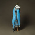 Blue - Dharwad Woven Mercerised Cotton 3pc Unstitched Dress Material Suit Set 01