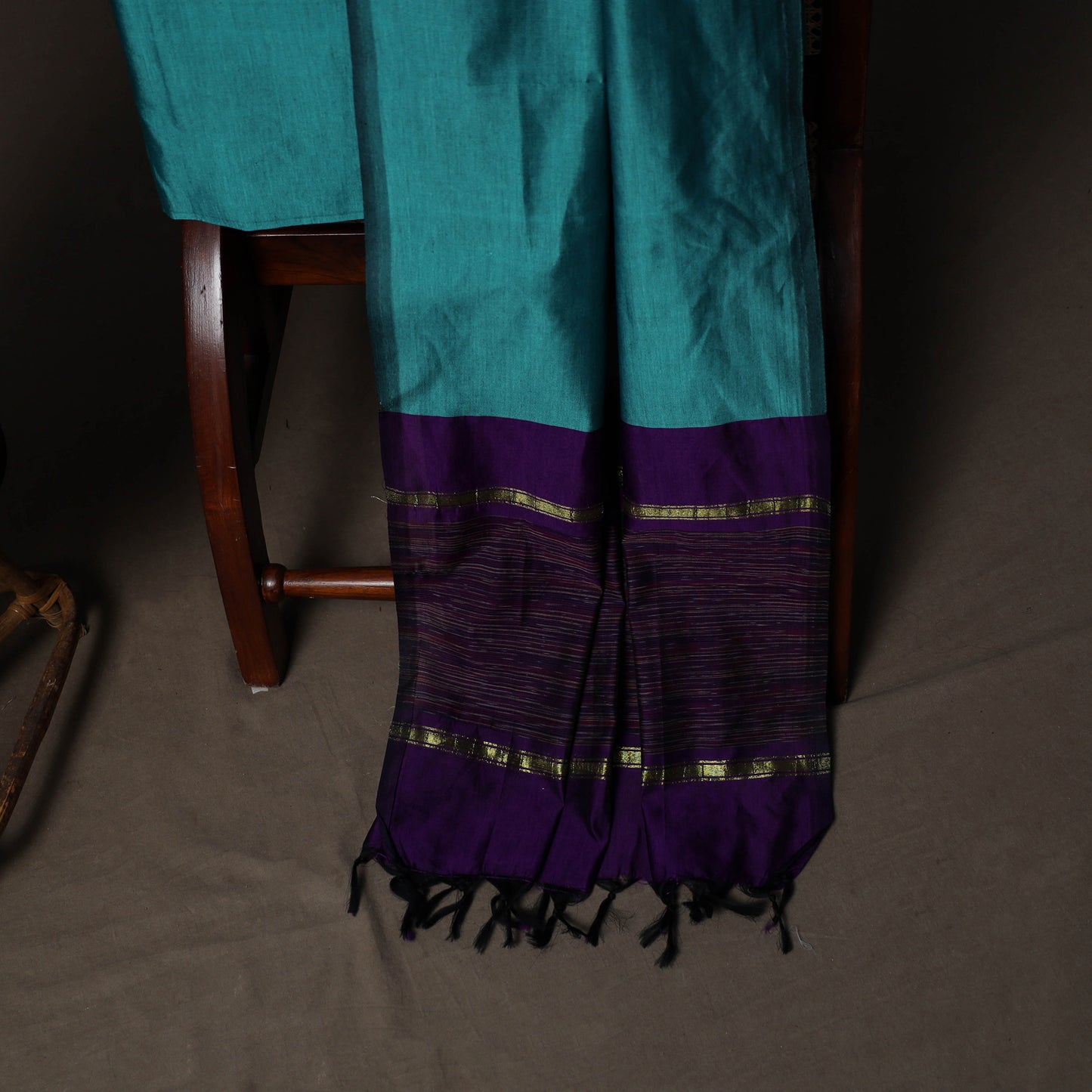 Pochampally Ikat Weave Silk Cotton 3pc Unstitched Dress Material Suit Set 12