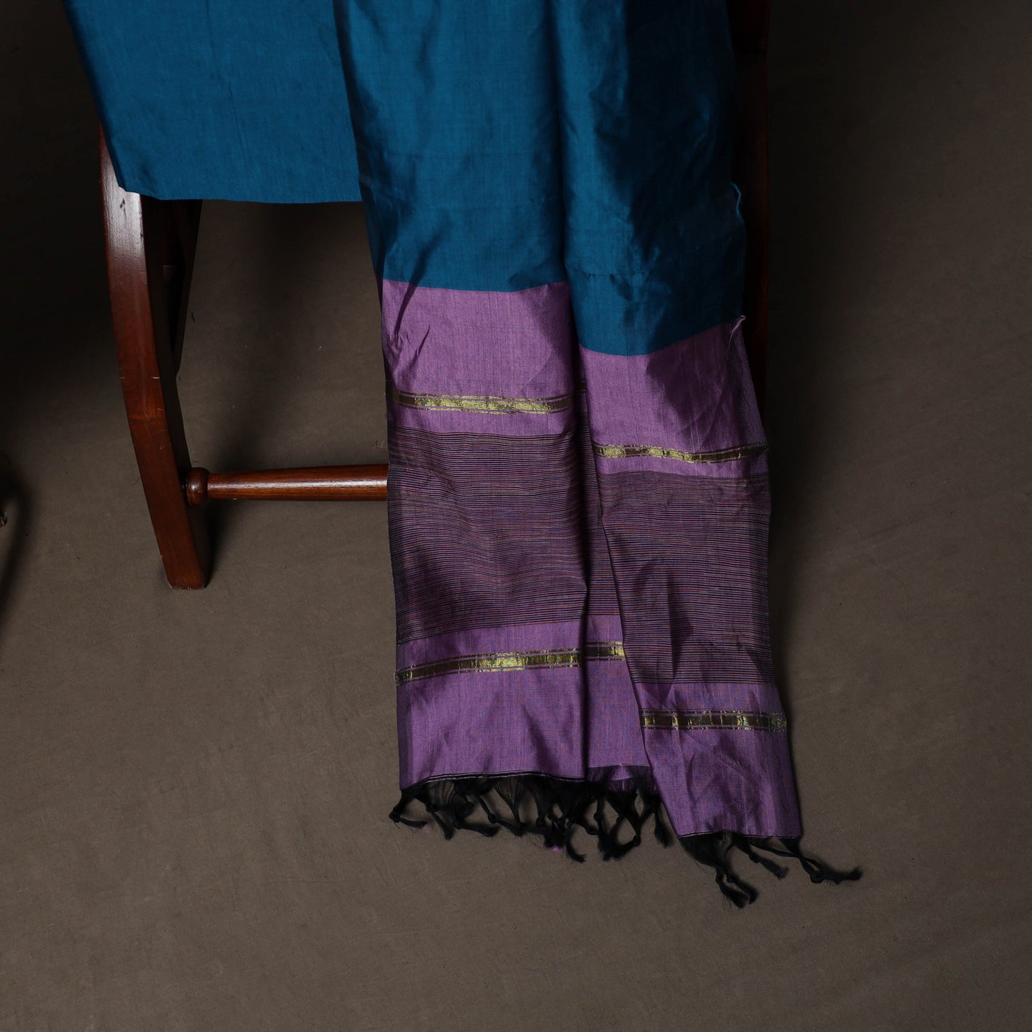 Pochampally Ikat Weave Silk Cotton 3pc Unstitched Dress Material Suit Set 13