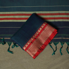 Green - Dharwad Woven Mercerised Cotton 3pc Unstitched Dress Material Suit Set 04