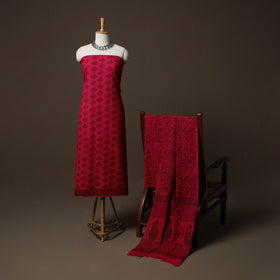 Bagh Hand Block Print Cotton 3pc Unstitched Dress Material Suit Set 22