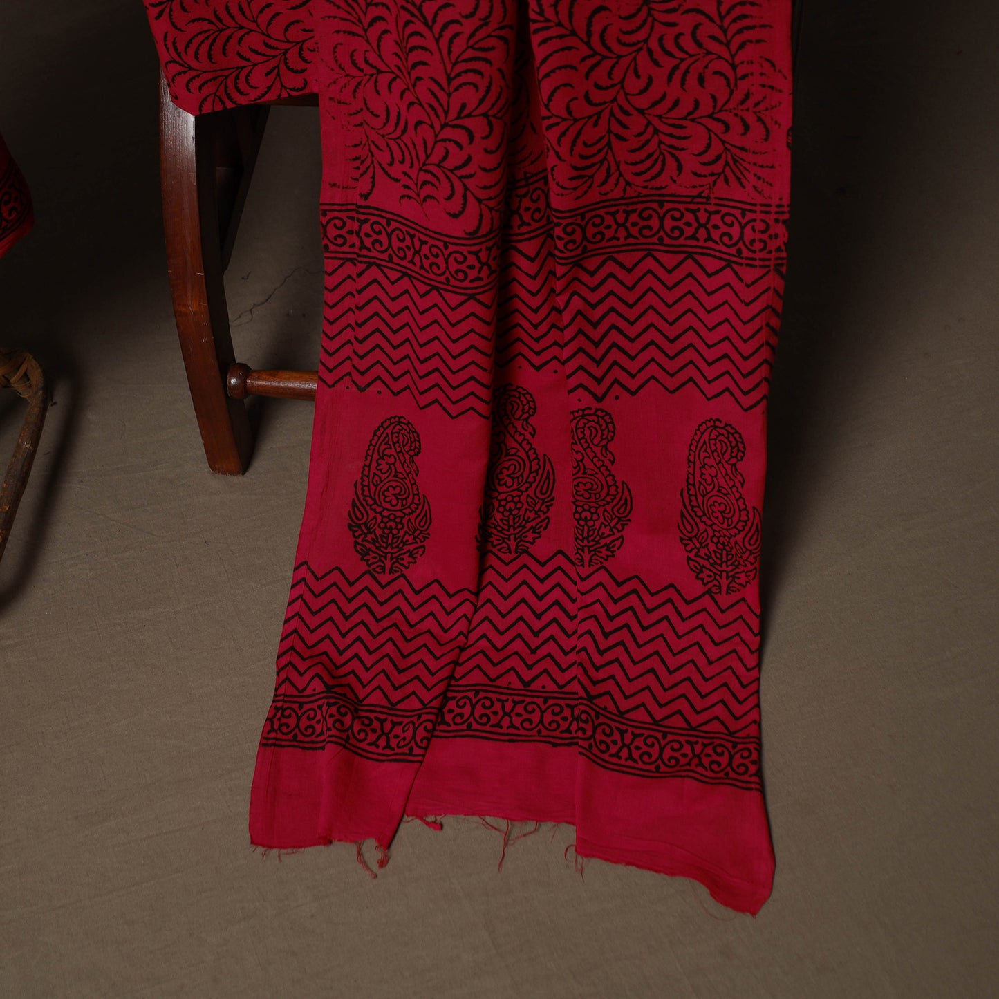 Bagh Hand Block Print Cotton 3pc Unstitched Dress Material Suit Set 22