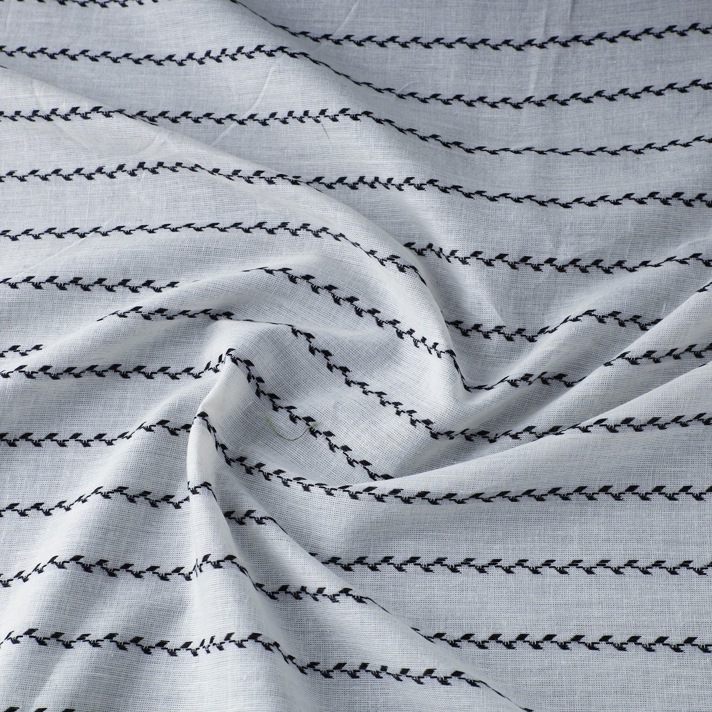 White - Prewashed Cotton Jacquard Fabric 01