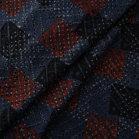 Natural Dyed Ajrakh Hand Block Print Cotton Hakoba Fabric 60
